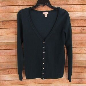 Sfera Teal Green V-Neck Button Front Cardigan